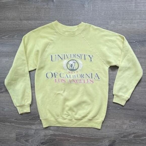Vtg 80s University Of California Los Angeles Spellout Sweatshirt Hanes Sz S - Picture 1 of 8